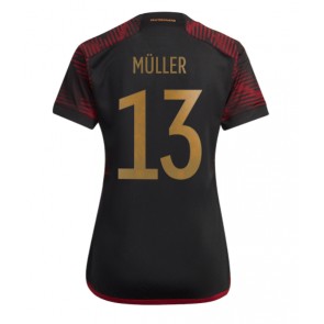 Tyskland Thomas Muller #13 kläder Kvinnor VM 2022 Bortatröja Kortärmad